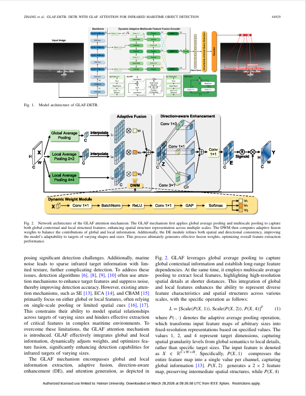 GLAF-DETR: Detection Transformer With Global - Local Adaptive Fusion Attention for Infrared Maritime Object Detection.